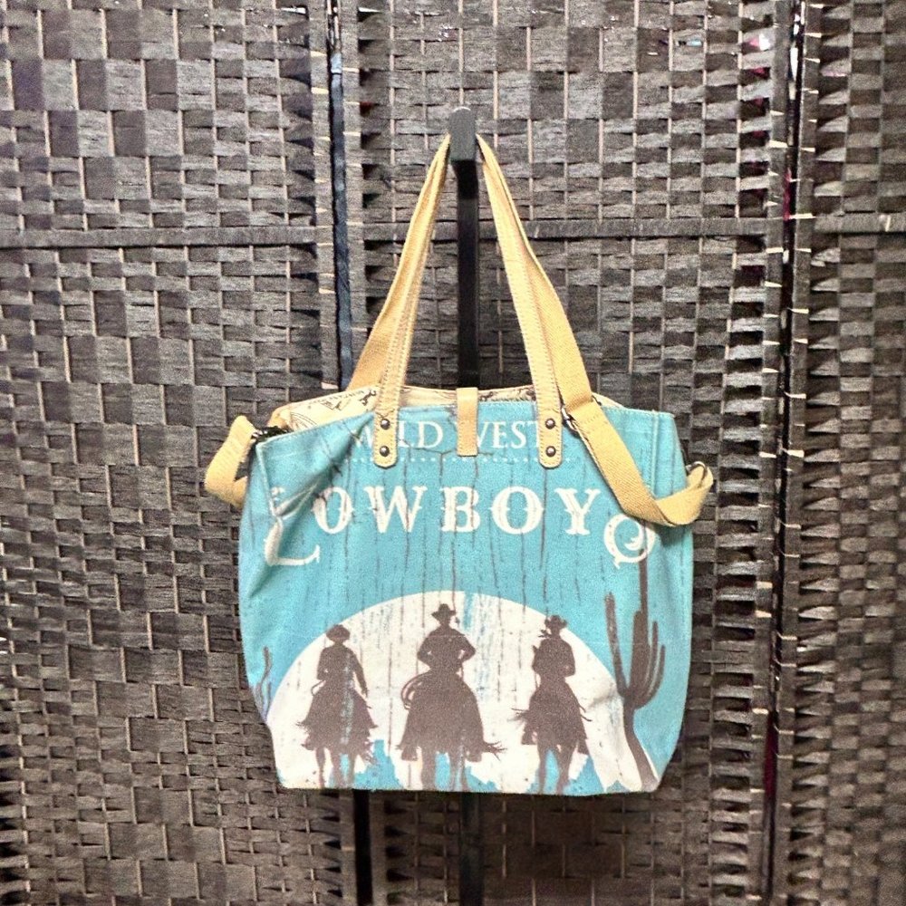 Montana West Cowboy Reversible Tote Bag Large Multicolor Leather Straps - Picture 11 of 14